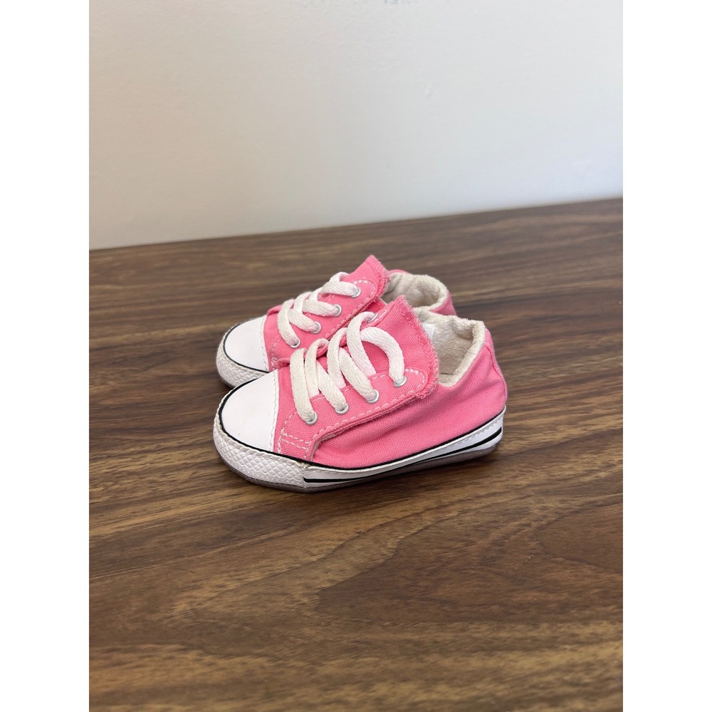 Converse Chuck Taylor All Star Pink Canvas Infant Crib Shoes Soft Sole Size 1